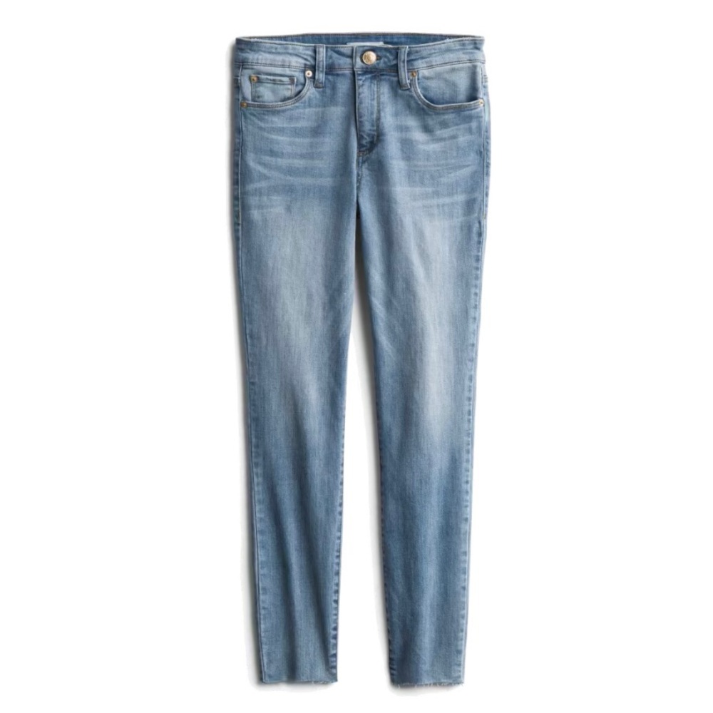 Skinny Scissor-Cut Hem High-Rise Jeans
